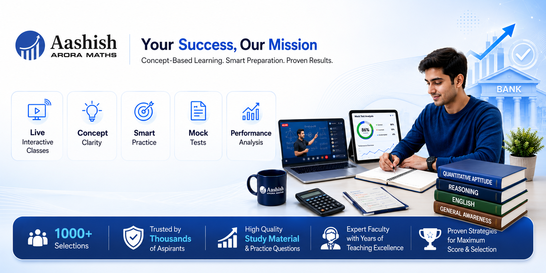 Prepare for SBI PO & IBPS PO with the best online quantitative aptitude classes and practice sessions.